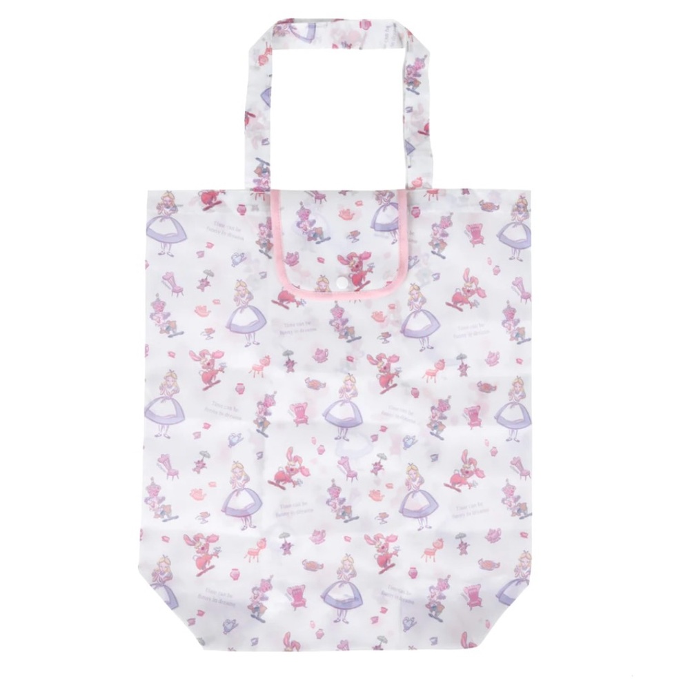 Disney Daiso Alice In Wonderland Eco-Friendly Pastel Reusable Market Bag NWT